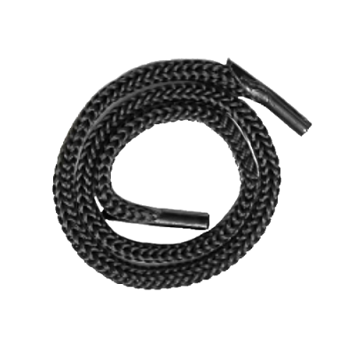 Шнур с наконечниками для пакетов, 4 мм, Чёрный, L - 33 см.; крючок чёрный; 100 шт